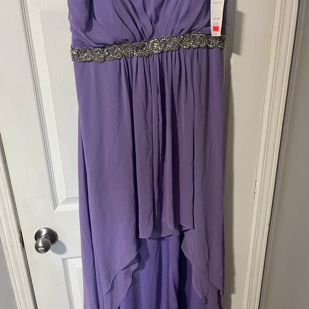 Elegant Strapless Purple Dress